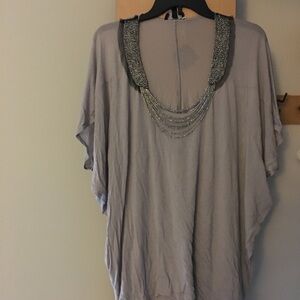 Aqua beaded top size M